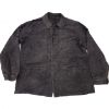 Picture of Circa 30s French KID black chore jacket / Made in France / wood buttons / V pockets / classic vintage workwear